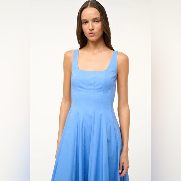 STAUD Dresses & Skirts - Staud mini Wells fit and flare dress in cornflower blue